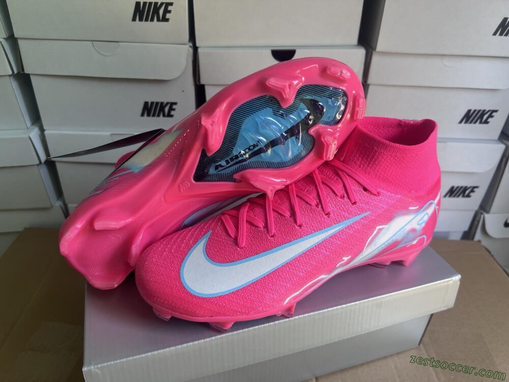 Nike Air Zoom Mercurial Superfly 10 Elite FG High-Tops Soccer Cleats - Red/Silver/Blue