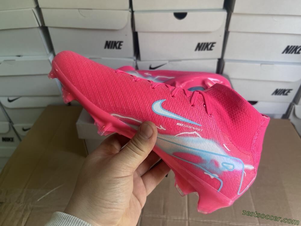 Nike Air Zoom Mercurial Superfly 10 Elite FG High-Tops Soccer Cleats - Red/Silver/Blue