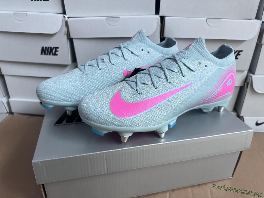 Nike Air Zoom Mercurial Vapor 16 Elite SG Low-Tops Soccer Cleats - Jade/Pink