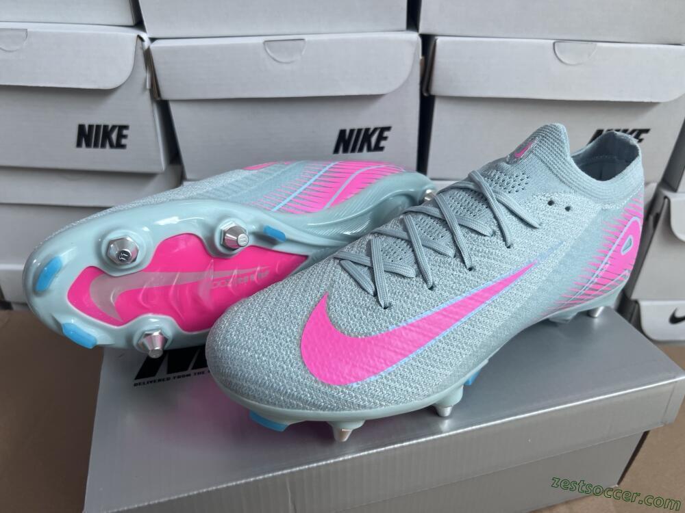 Nike Air Zoom Mercurial Vapor 16 Elite SG Low-Tops Soccer Cleats - Jade/Pink