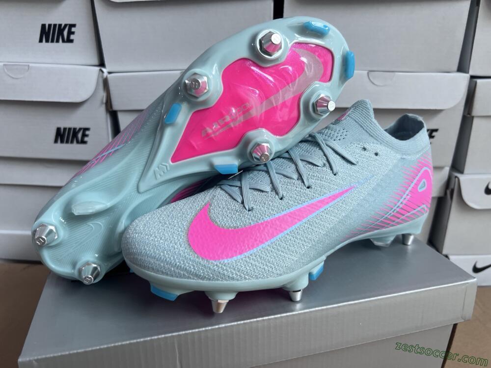 Nike Air Zoom Mercurial Vapor 16 Elite SG Low-Tops Soccer Cleats - Jade/Pink