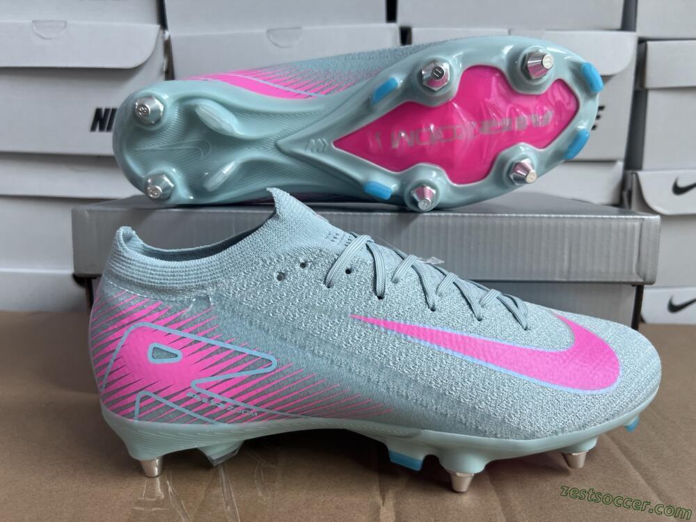 Nike Air Zoom Mercurial Vapor 16 Elite SG Low-Tops Soccer Cleats - Jade/Pink