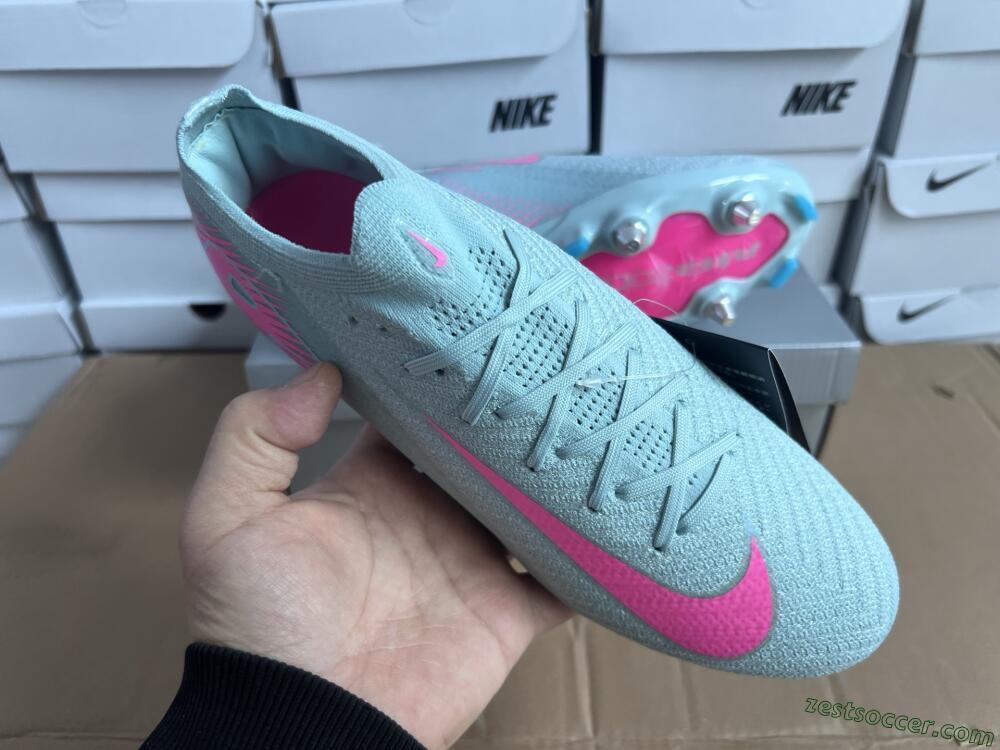 Nike Air Zoom Mercurial Vapor 16 Elite SG Low-Tops Soccer Cleats - Jade/Pink