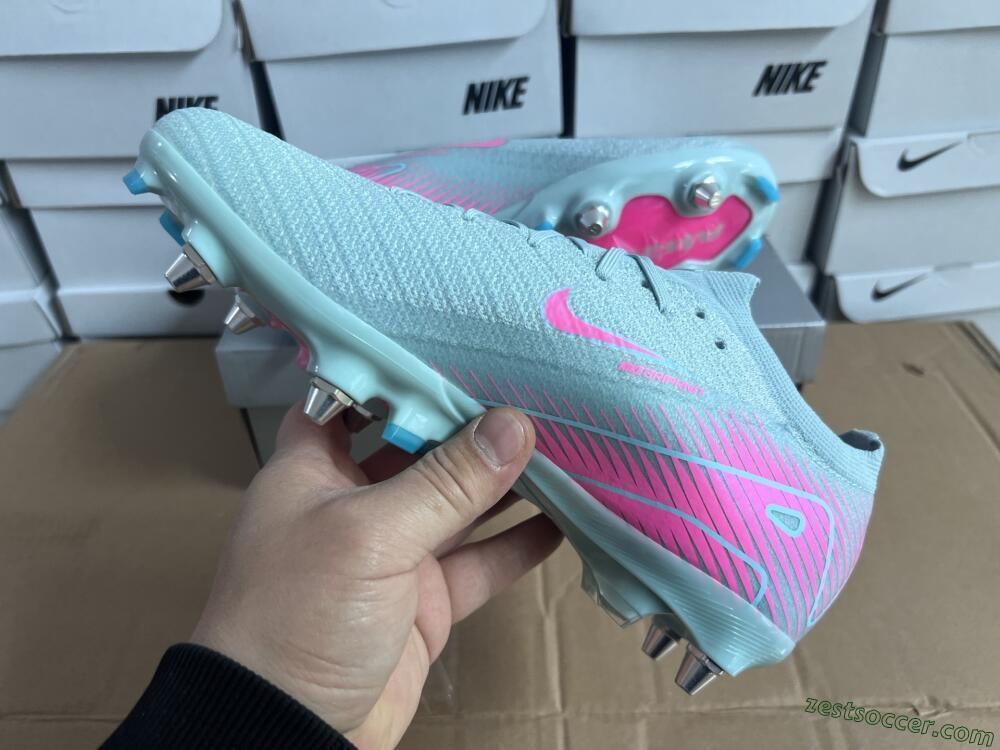 Nike Air Zoom Mercurial Vapor 16 Elite SG Low-Tops Soccer Cleats - Jade/Pink
