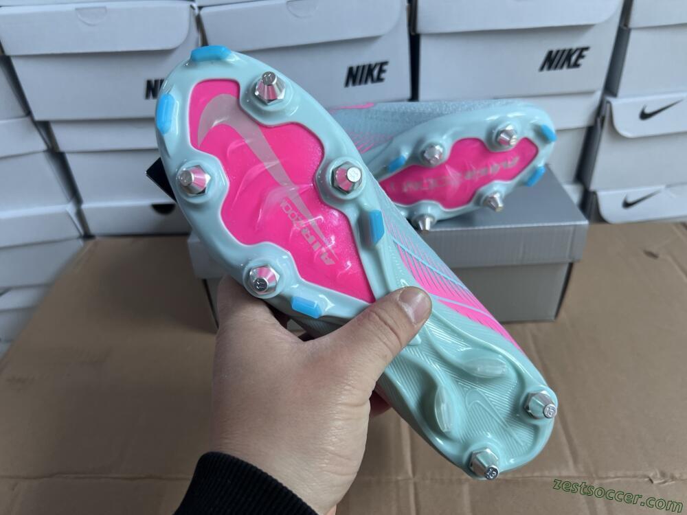 Nike Air Zoom Mercurial Vapor 16 Elite SG Low-Tops Soccer Cleats - Jade/Pink