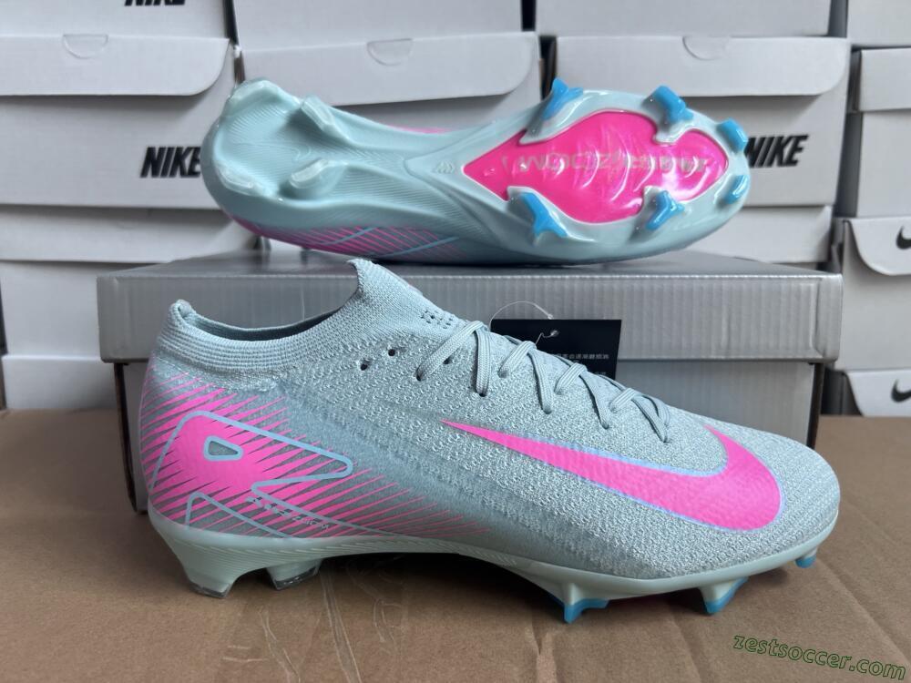 Nike Air Zoom Mercurial Vapor 16 Elite FG Low-Tops Soccer Cleats - Jade/Pink/Silver