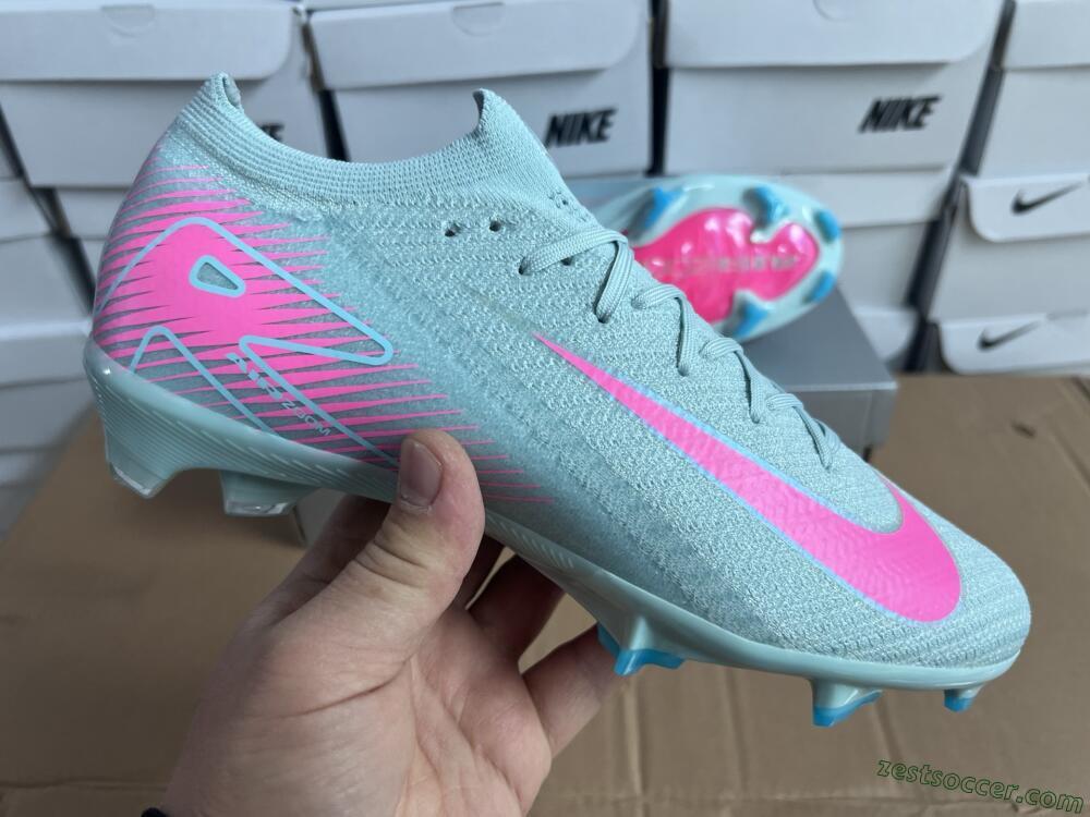 Nike Air Zoom Mercurial Vapor 16 Elite FG Low-Tops Soccer Cleats - Jade/Pink/Silver