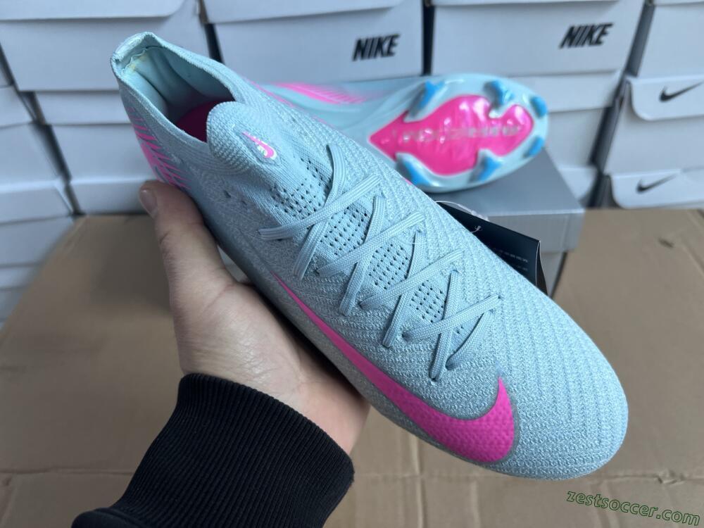 Nike Air Zoom Mercurial Vapor 16 Elite FG Low-Tops Soccer Cleats - Jade/Pink/Silver