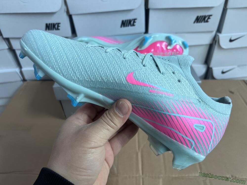 Nike Air Zoom Mercurial Vapor 16 Elite FG Low-Tops Soccer Cleats - Jade/Pink/Silver