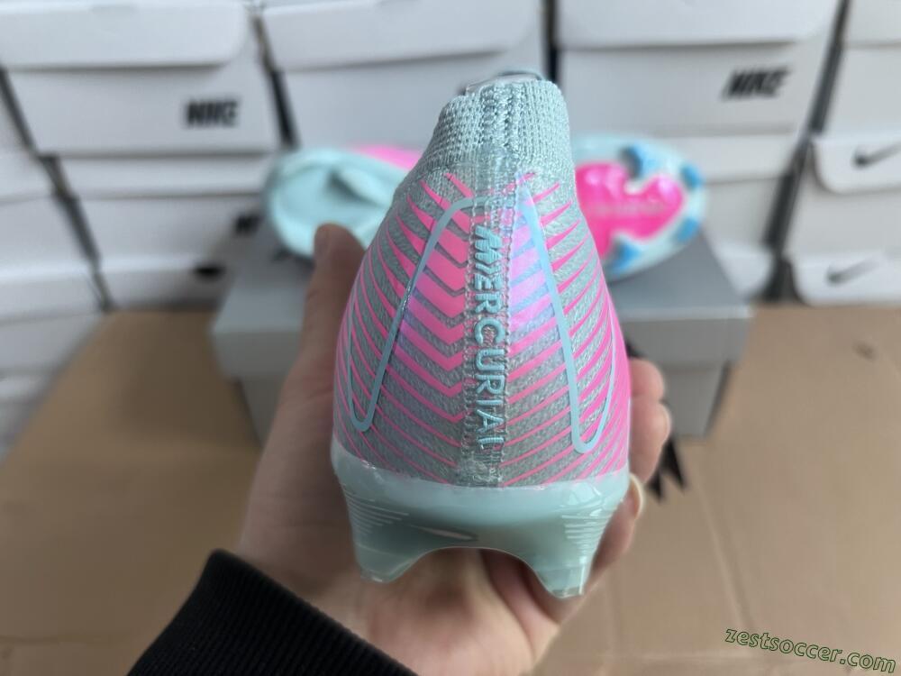Nike Air Zoom Mercurial Vapor 16 Elite FG Low-Tops Soccer Cleats - Jade/Pink/Silver