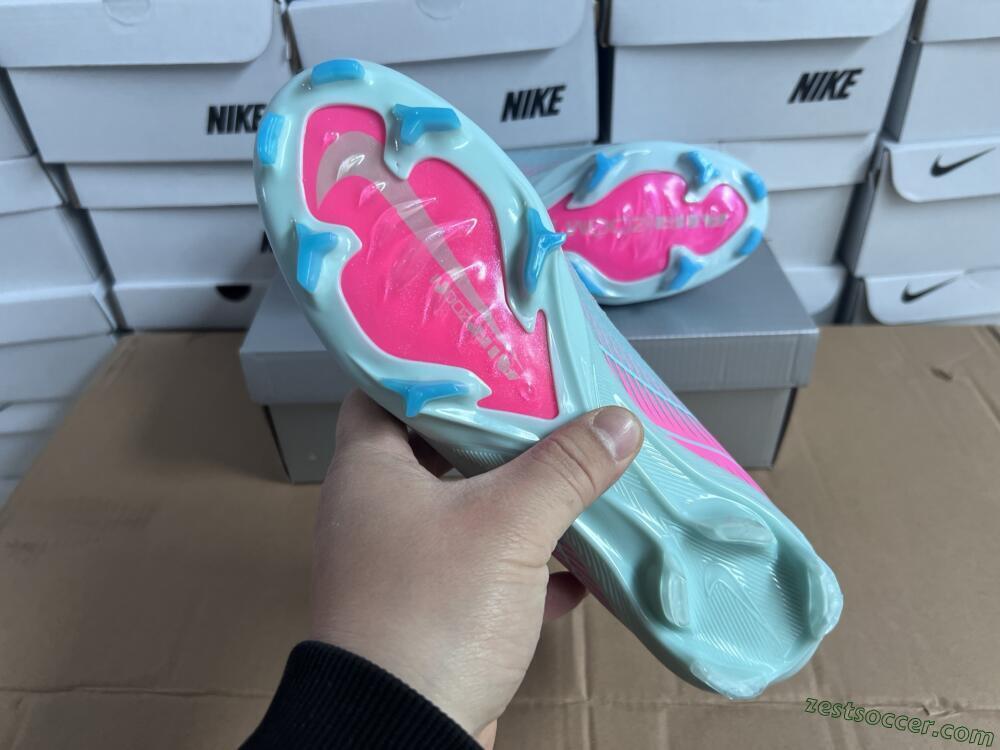 Nike Air Zoom Mercurial Vapor 16 Elite FG Low-Tops Soccer Cleats - Jade/Pink/Silver