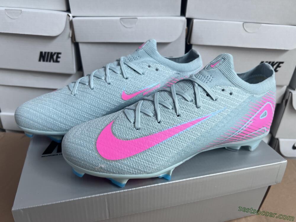 Nike Air Zoom Mercurial Vapor 16 Elite FG Low-Tops Soccer Cleats - Jade/Pink/Silver