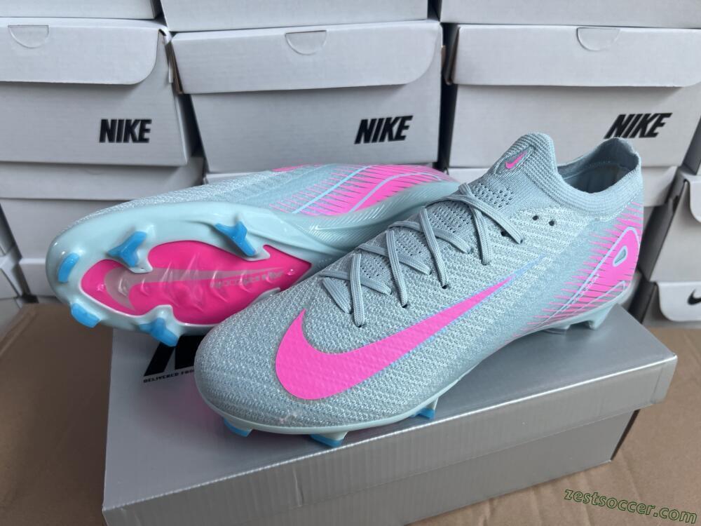 Nike Air Zoom Mercurial Vapor 16 Elite FG Low-Tops Soccer Cleats - Jade/Pink/Silver