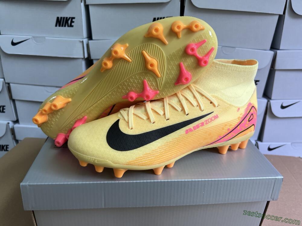 Nike Air Zoom Mercurial Superfly 10 Academy AG High-Tops Soccer Cleats - Yellow/Black/Red