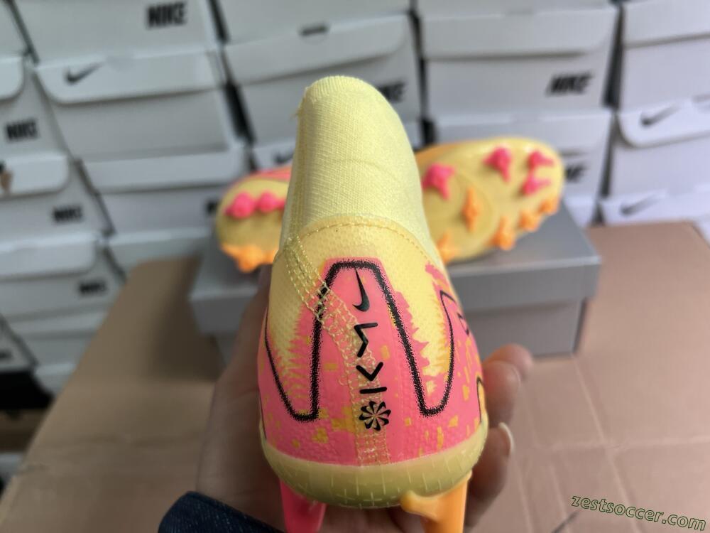Nike Air Zoom Mercurial Superfly 10 Academy AG High-Tops Soccer Cleats - Yellow/Black/Red