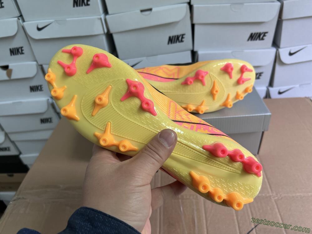 Nike Air Zoom Mercurial Superfly 10 Academy AG High-Tops Soccer Cleats - Yellow/Black/Red
