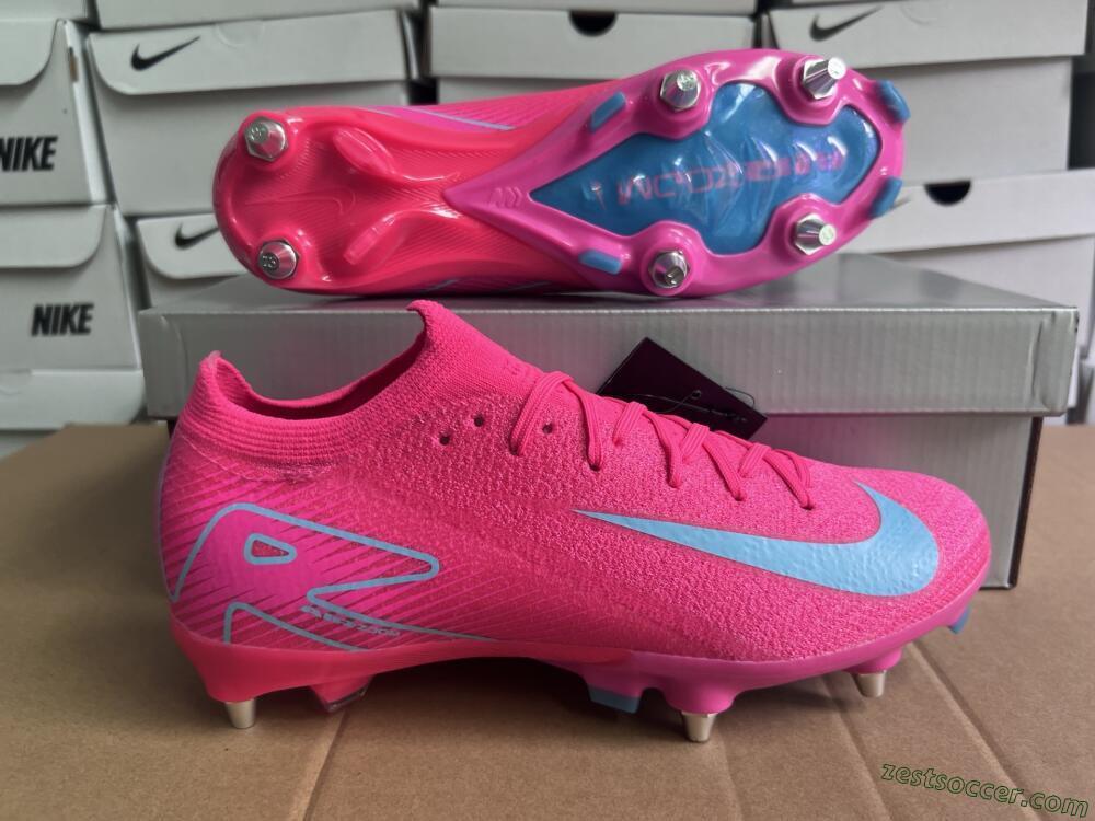 Nike Air Zoom Mercurial Vapor 16 Elite SG Low-Tops Soccer Cleats - Pink/Jade