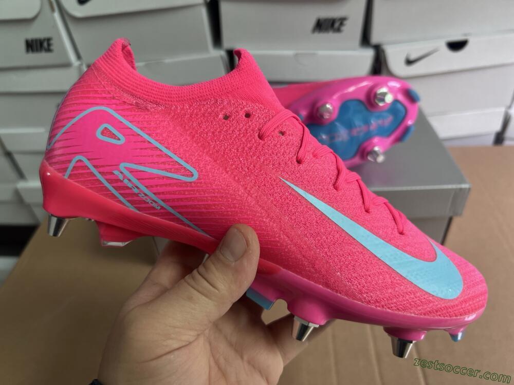 Nike Air Zoom Mercurial Vapor 16 Elite SG Low-Tops Soccer Cleats - Pink/Jade