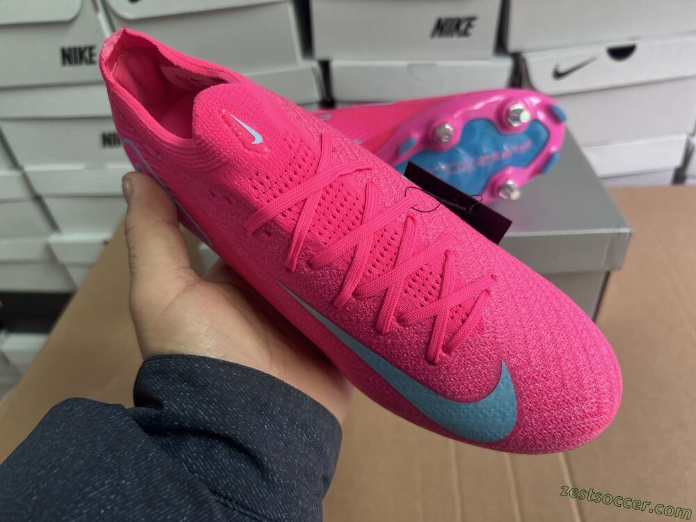 Nike Air Zoom Mercurial Vapor 16 Elite SG Low-Tops Soccer Cleats - Pink/Jade