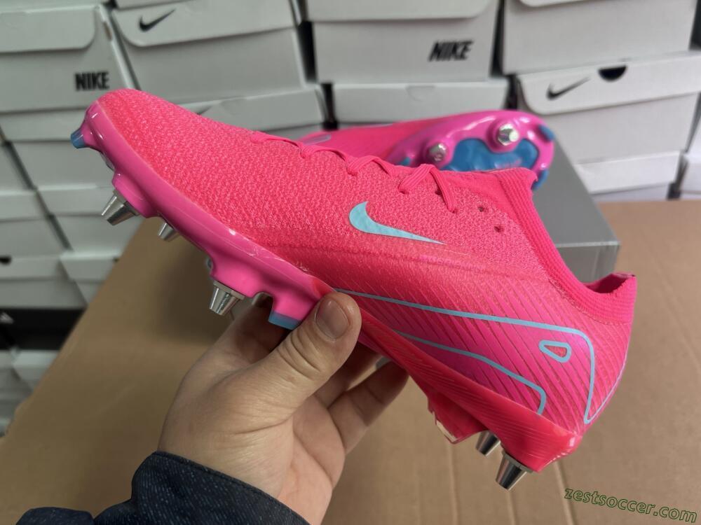 Nike Air Zoom Mercurial Vapor 16 Elite SG Low-Tops Soccer Cleats - Pink/Jade