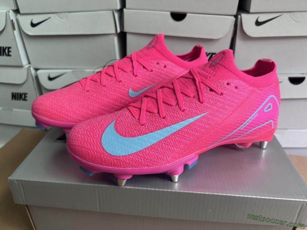 Nike Air Zoom Mercurial Vapor 16 Elite SG Low-Tops Soccer Cleats - Pink/Jade