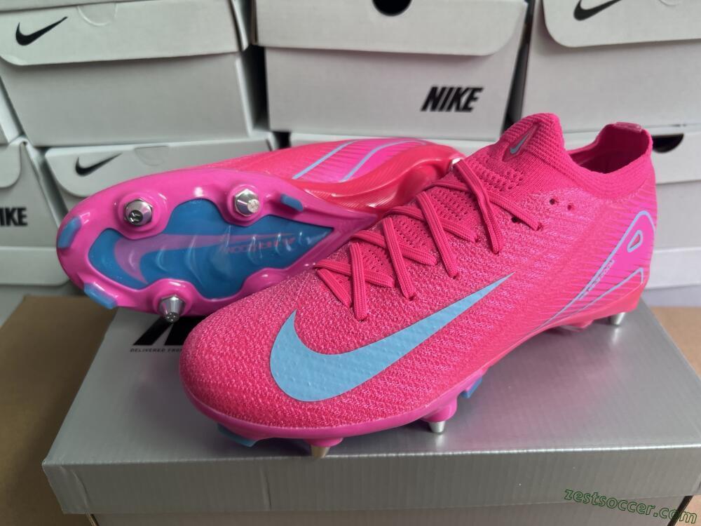 Nike Air Zoom Mercurial Vapor 16 Elite SG Low-Tops Soccer Cleats - Pink/Jade