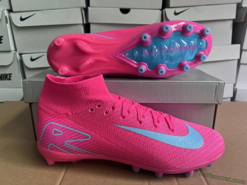 Nike Air Zoom Mercurial Superfly 10 Elite AG High-Tops Soccer Cleats - Pink/Jade