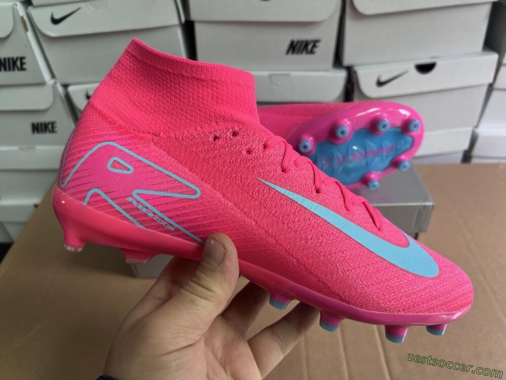 Nike Air Zoom Mercurial Superfly 10 Elite AG High-Tops Soccer Cleats - Pink/Jade
