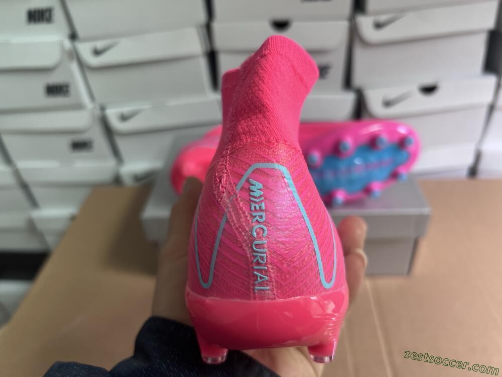 Nike Air Zoom Mercurial Superfly 10 Elite AG High-Tops Soccer Cleats - Pink/Jade