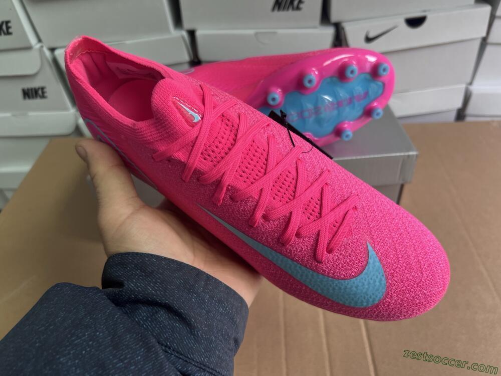 Nike Air Zoom Mercurial Vapor 16 Elite AG Low-Tops Soccer Cleats - Pink/Jade