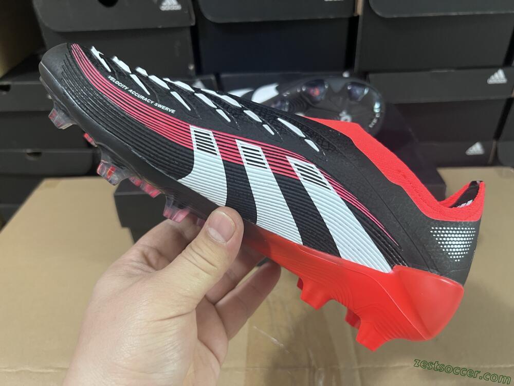 Adidas Predator Laceless Elite 25 FG Low-Tops Soccer Cleats - Black/White/Red