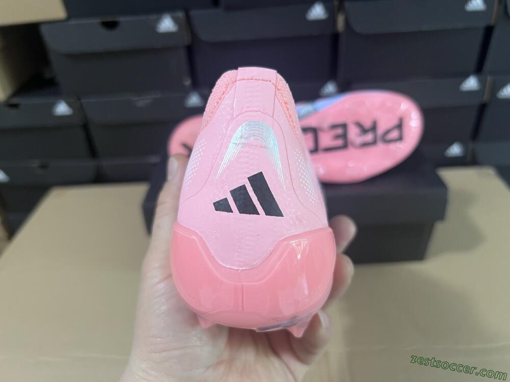 Adidas Predator Laceless Elite 25 FG Low-Tops Soccer Cleats - Pink/Blue/Black
