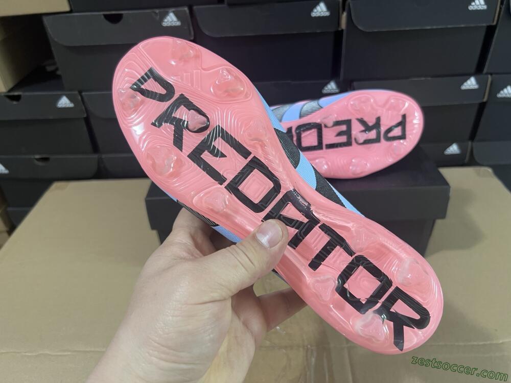 Adidas Predator Laceless Elite 25 FG Low-Tops Soccer Cleats - Pink/Blue/Black
