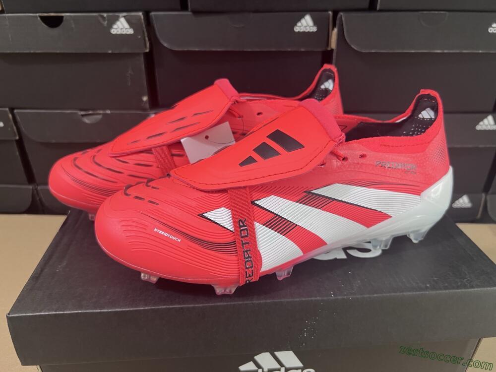 Adidas Predator Elite Foldover Tongue 2025 Pure Victory FG Low-Tops Soccer Cleats - Lucid Red/White/Black