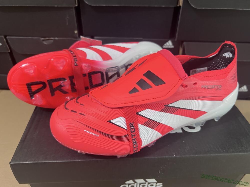 Adidas Predator Elite Foldover Tongue 2025 Pure Victory FG Low-Tops Soccer Cleats - Lucid Red/White/Black