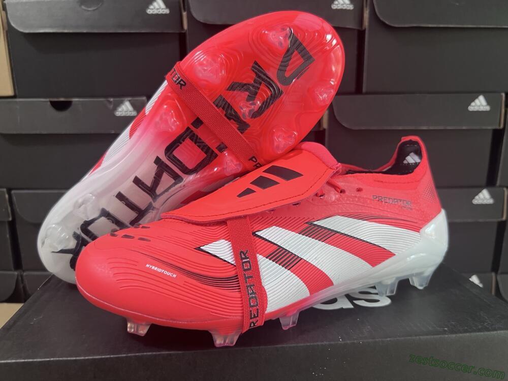 Adidas Predator Elite Foldover Tongue 2025 Pure Victory FG Low-Tops Soccer Cleats - Lucid Red/White/Black