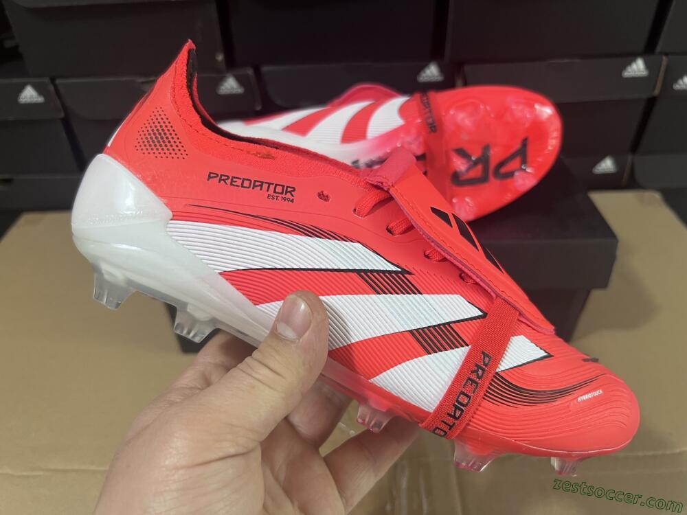 Adidas Predator Elite Foldover Tongue 2025 Pure Victory FG Low-Tops Soccer Cleats - Lucid Red/White/Black