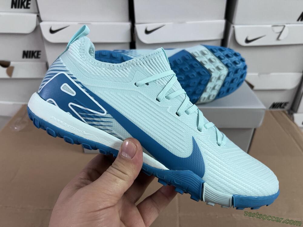 Nike Air Zoom Mercurial Vapor 16 Elite TF Low-Tops Soccer Shoes - Jade/Blue/White