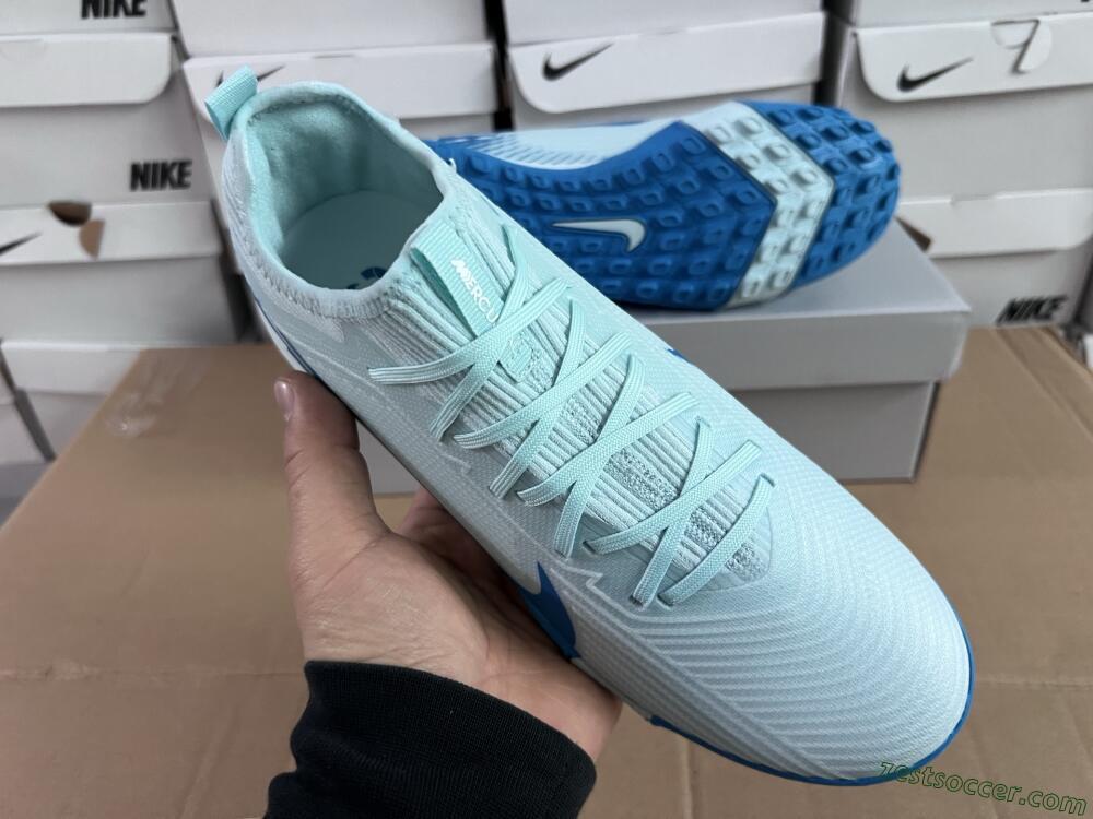Nike Air Zoom Mercurial Vapor 16 Elite TF Low-Tops Soccer Shoes - Jade/Blue/White
