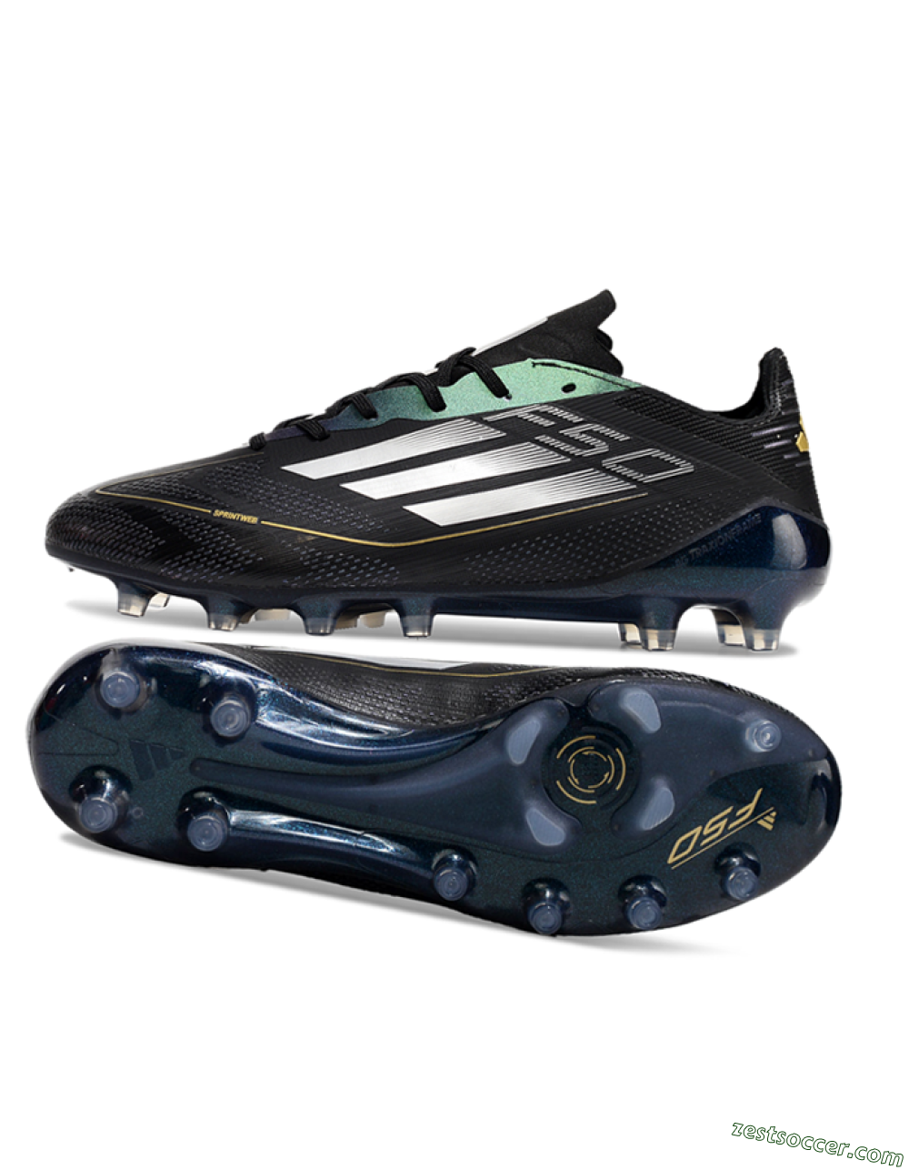 Adidas F50 Elite AG Low-Tops Soccer Cleats - Black/Silver/Gold 1