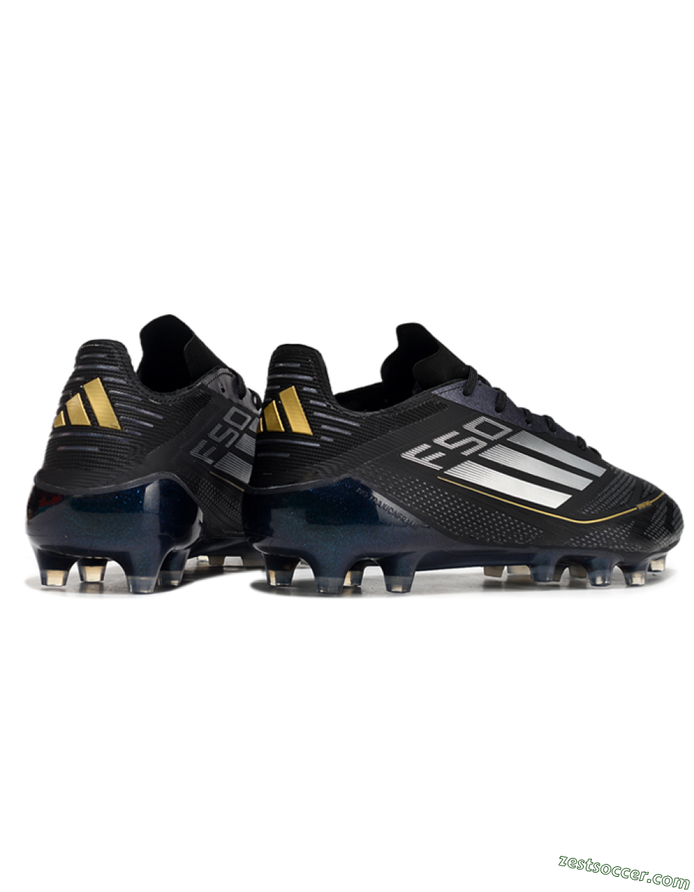 Adidas F50 Elite AG Low-Tops Soccer Cleats - Black/Silver/Gold 6