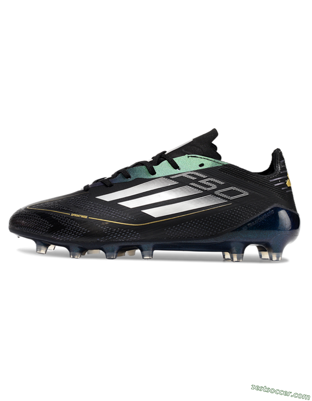 Adidas F50 Elite AG Low-Tops Soccer Cleats - Black/Silver/Gold 2