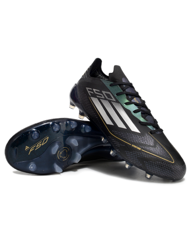 Adidas F50 Elite AG Low-Tops Soccer Cleats - Black/Silver/Gold