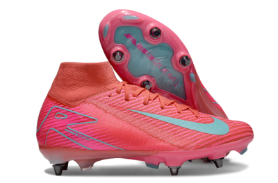 Nike Air Zoom Mercurial Superfly 10 Elite SG High-Tops Soccer Cleats - Pink/Jade