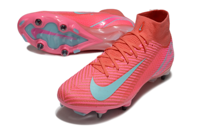 Nike Air Zoom Mercurial Superfly 10 Elite SG High-Tops Soccer Cleats - Pink/Jade