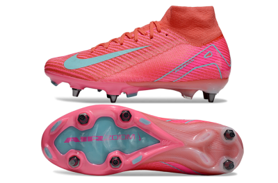 Nike Air Zoom Mercurial Superfly 10 Elite SG High-Tops Soccer Cleats - Pink/Jade