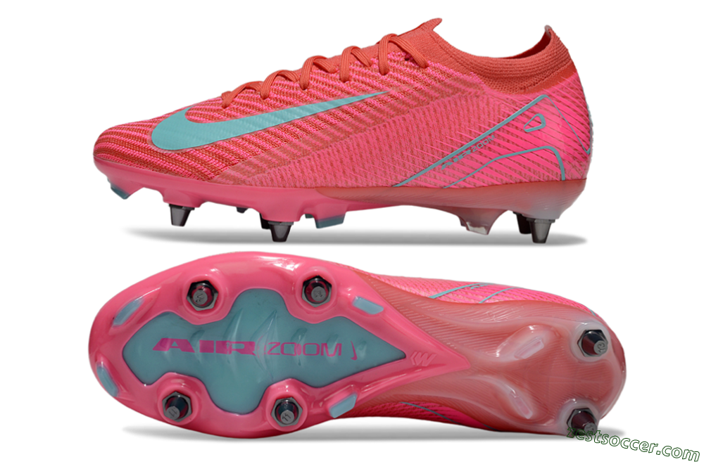 Nike Air Zoom Mercurial Vapor 16 Elite SG Low-Tops Soccer Cleats - Red/Jade/Pink 1