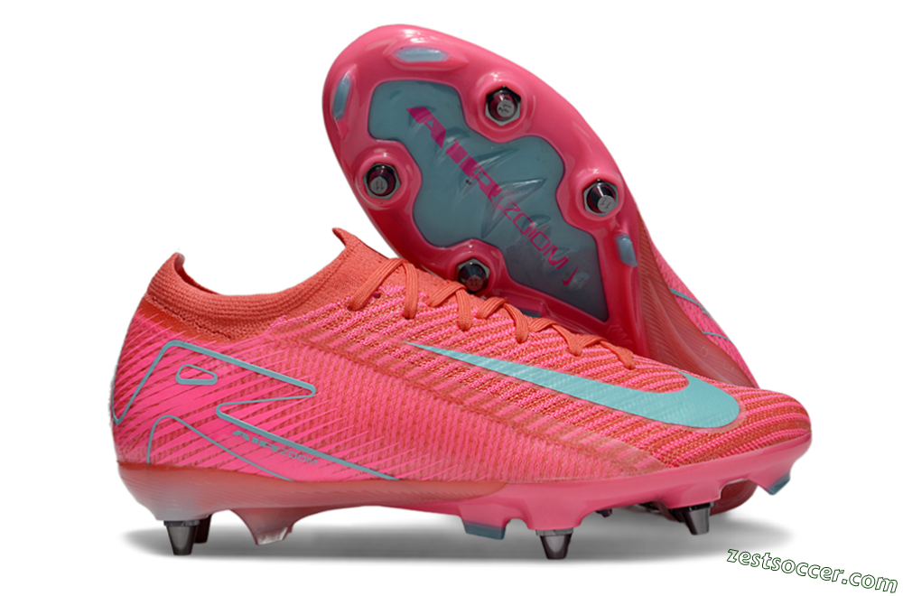 Nike Air Zoom Mercurial Vapor 16 Elite SG Low-Tops Soccer Cleats - Red/Jade/Pink 0