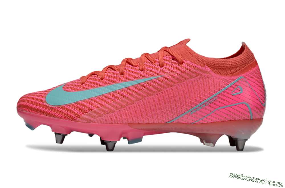 Nike Air Zoom Mercurial Vapor 16 Elite SG Low-Tops Soccer Cleats - Red/Jade/Pink 2