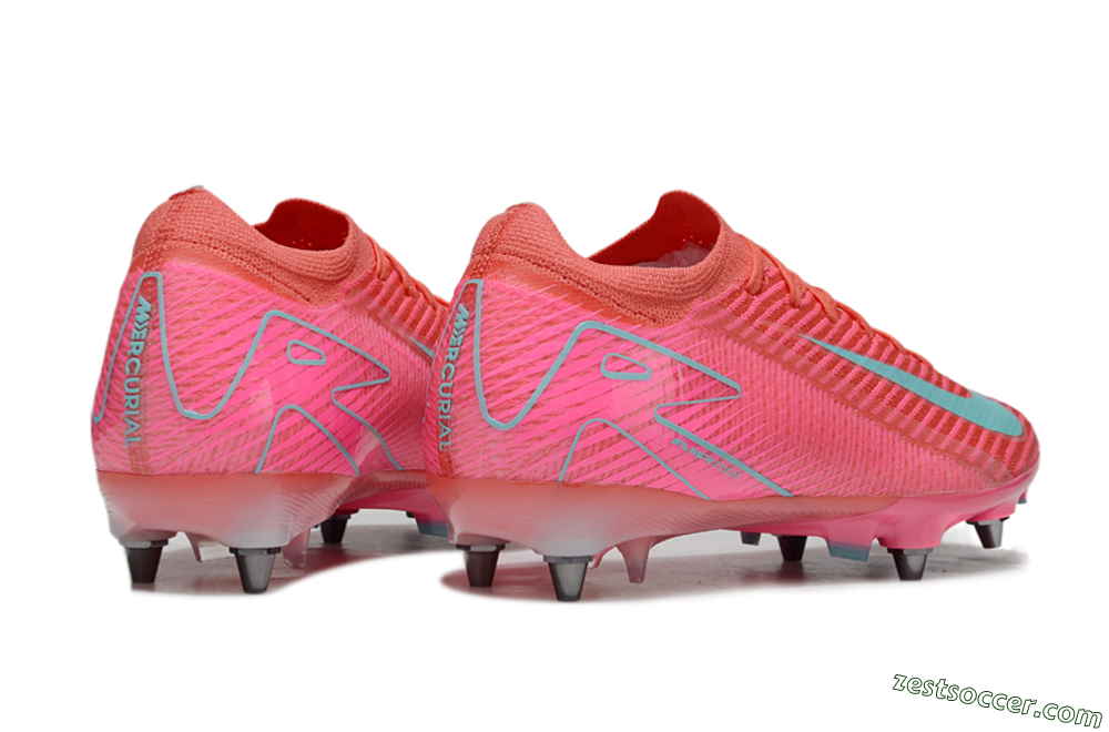 Nike Air Zoom Mercurial Vapor 16 Elite SG Low-Tops Soccer Cleats - Red/Jade/Pink 6